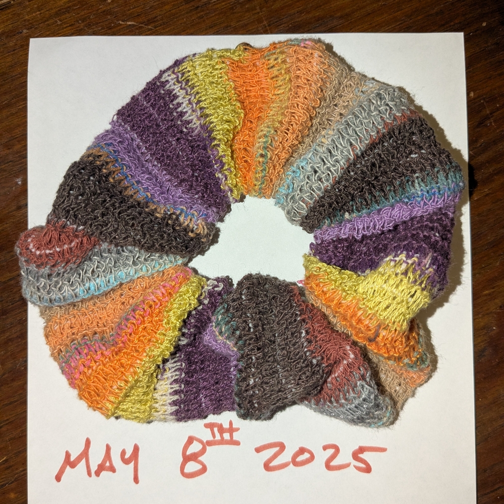 Multicolor Knit Hair Scrunchie
